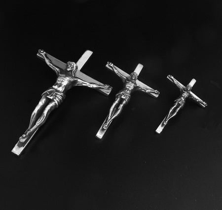 CRUCIFIX-LARGE SOLID STERLING SILVER - 3 INCH X 1 7/8 INCH - FOUR SIZES AVAILABLE image 3