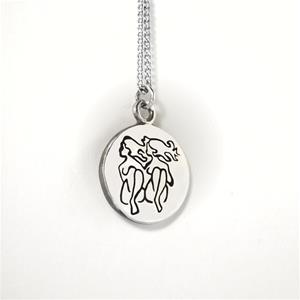 GEMINI ZODIAC PENDANT-STERLING SILVER image 0