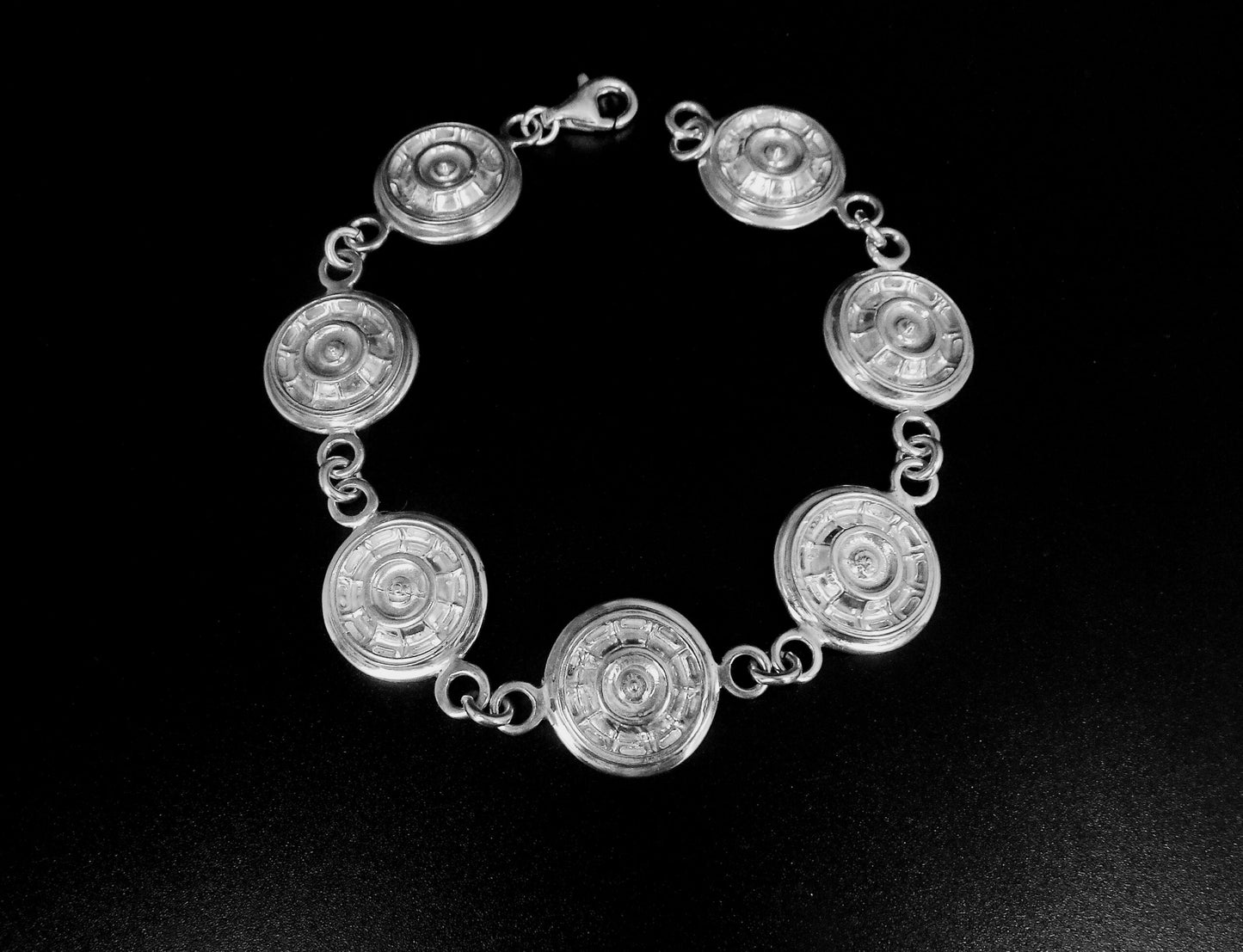 CORVETTE 62 HUB CAP - CHAIN LINK SOLID STERLING SILVER MEDALLIONS image 0