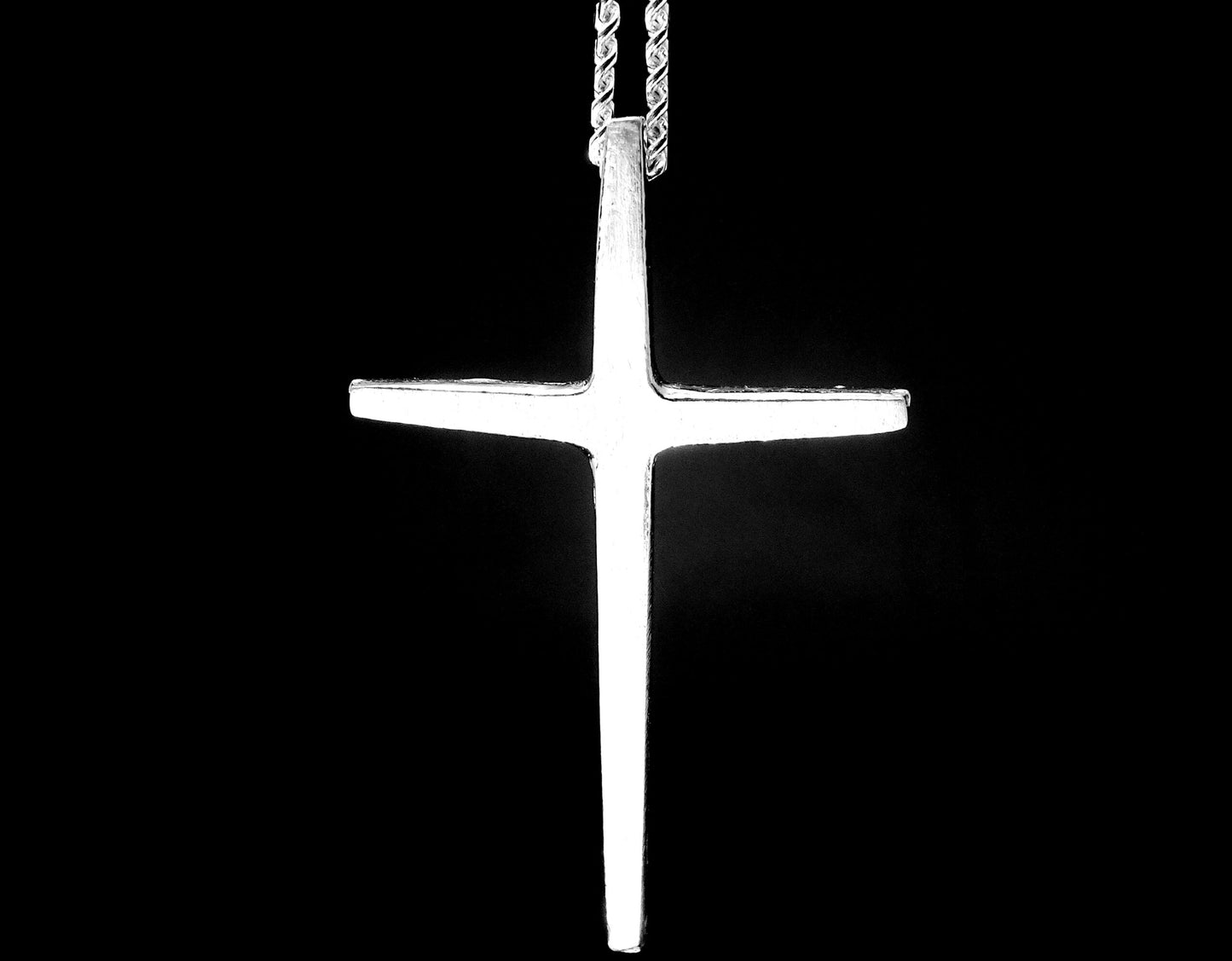 CROSS-SMALL TAPERED STERLING SILVER 1 3/4" X 1 1/8" image 3