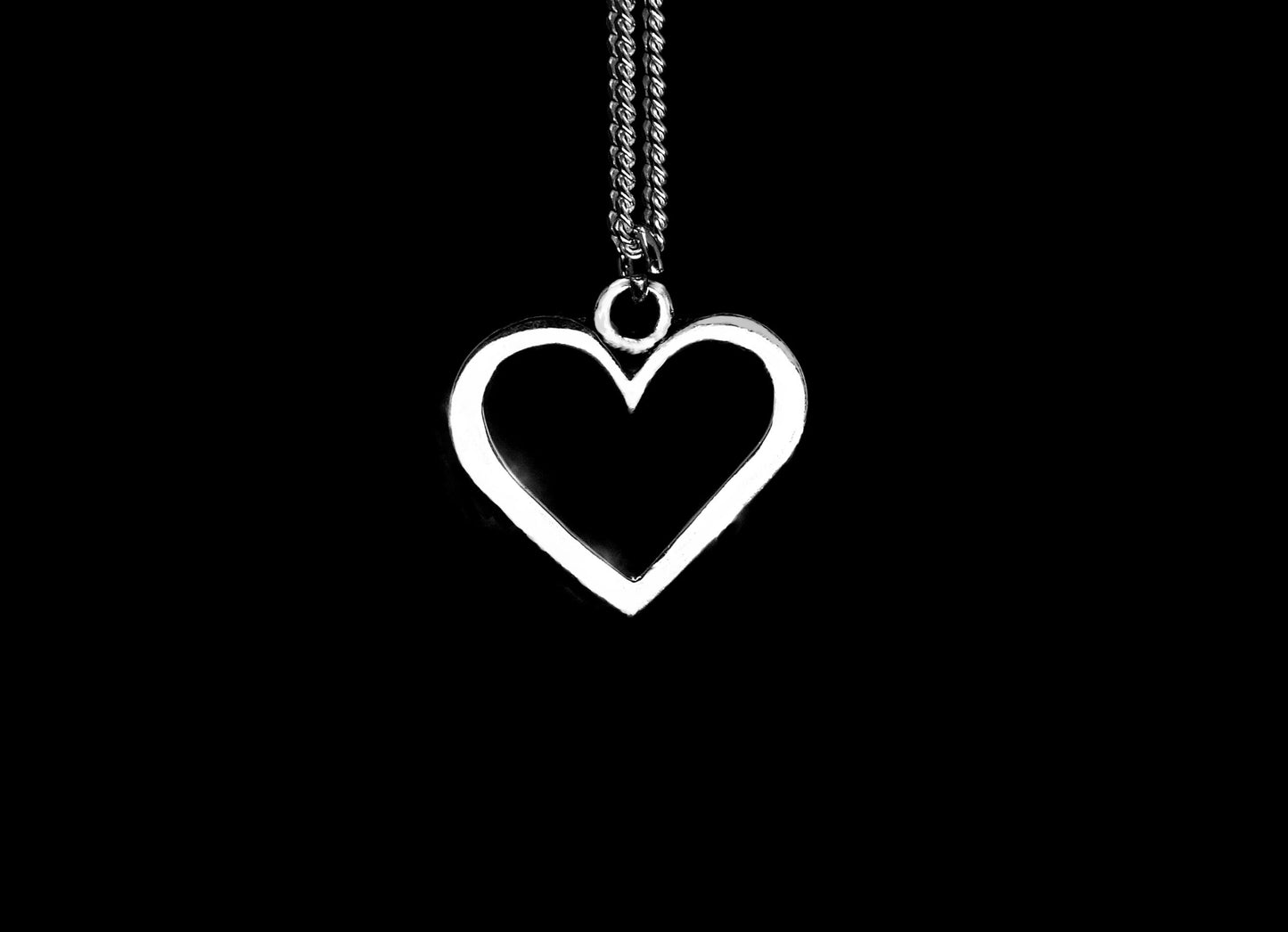 SMALL OPEN HEART PENDANT-STERLING SILVER (92.5) 18 INCH STERLING SILVER CHAIN image 0