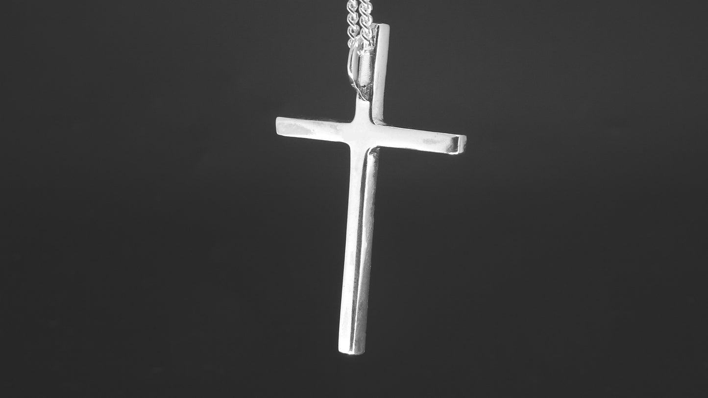 CROSS-TEXTURED SMALL-STERLING SILVER CROSS SIZE: 1 3/4" by 1 1/8" image 1