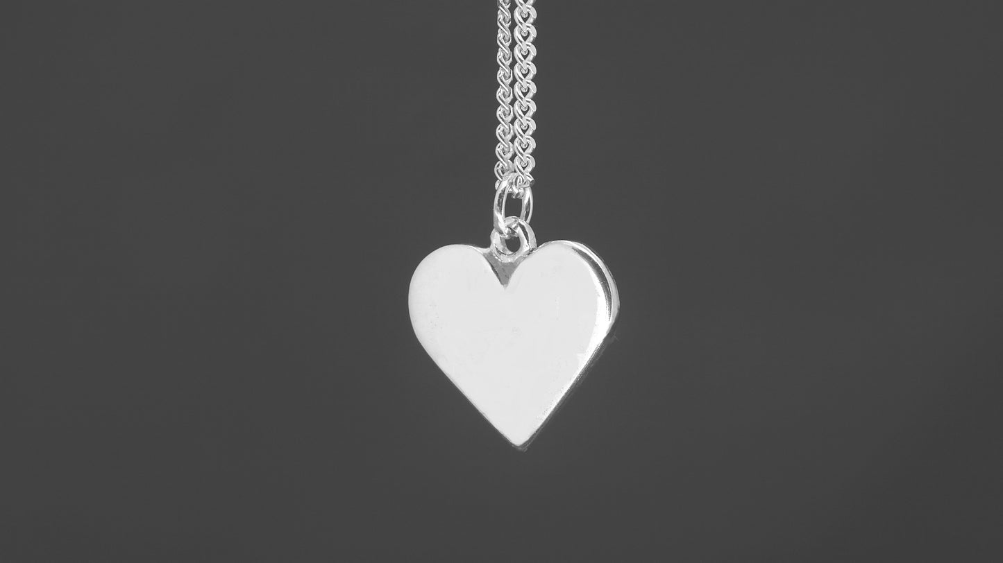 HEART PENDANT-SOLID STERLING SILVER image 1