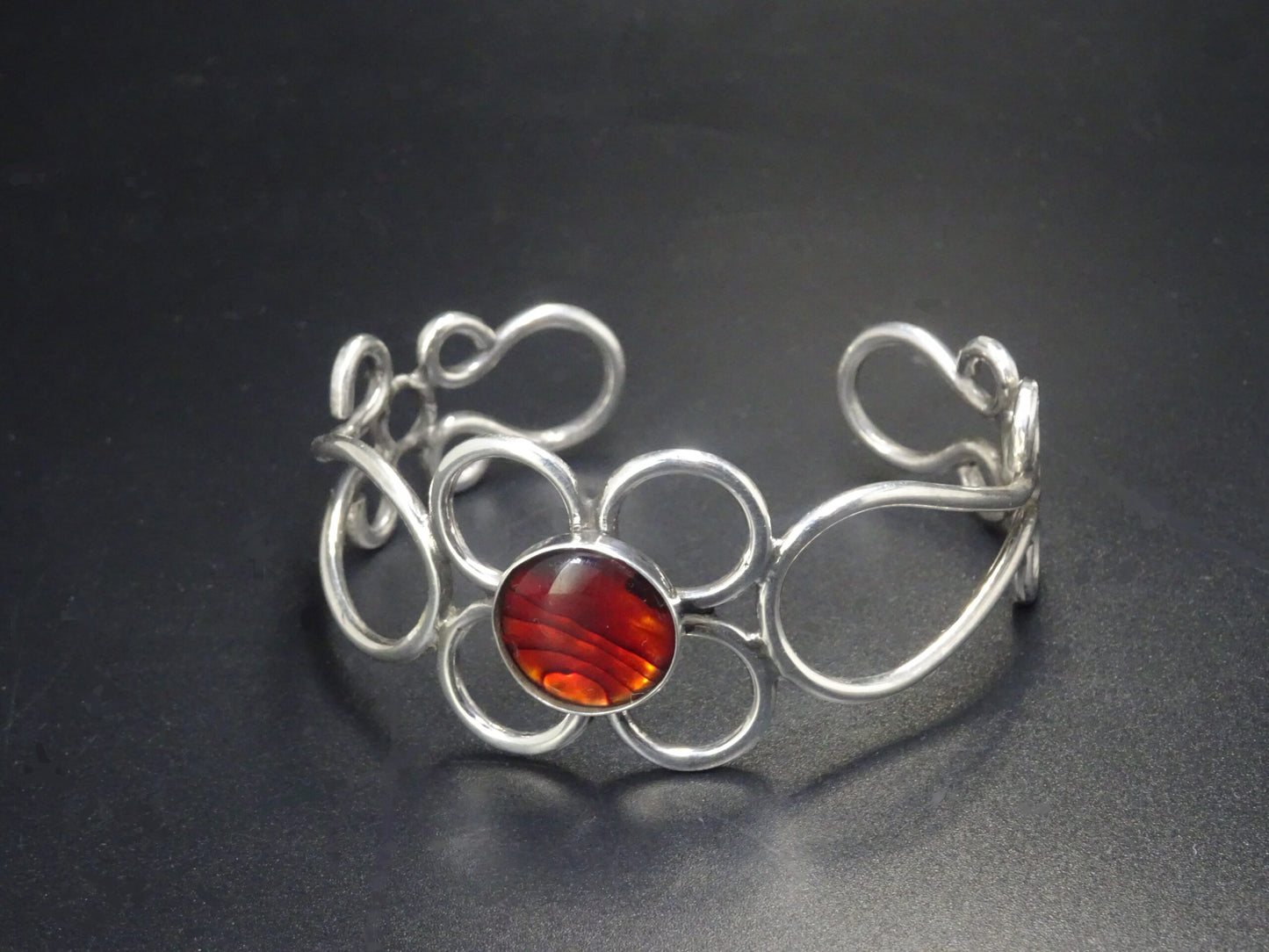 CUFF BRACELET 12MM STONE-STERLING SILVER image 3