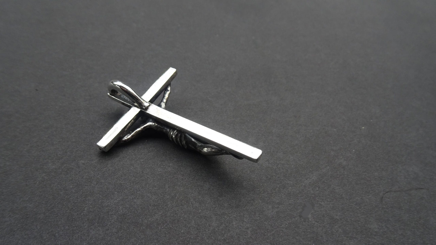 CRUCIFIX-SECOND SIZE - SOLID STERLING SILVER (92.5) 2" X 1 3/8" image 5