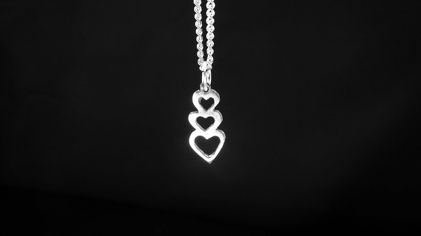 TRIPLE HEART-STERLING SILVER PENDANT image 0