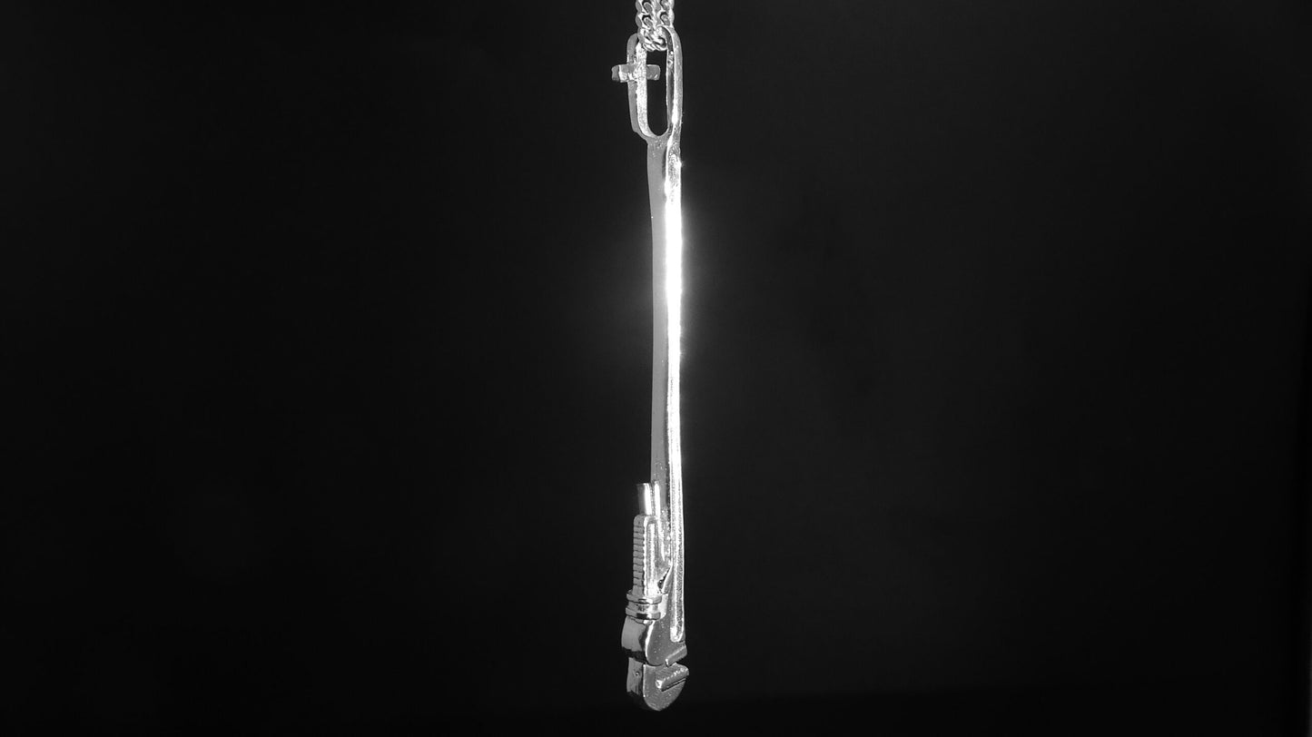 MINI-PLUMBERS PIPE WRENCH PENDANT- STERLING SILVER image 1