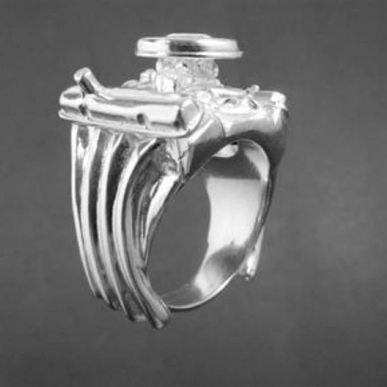 DODGE 440 ENGINE RING STERLING SILVER (92.5) - image 0