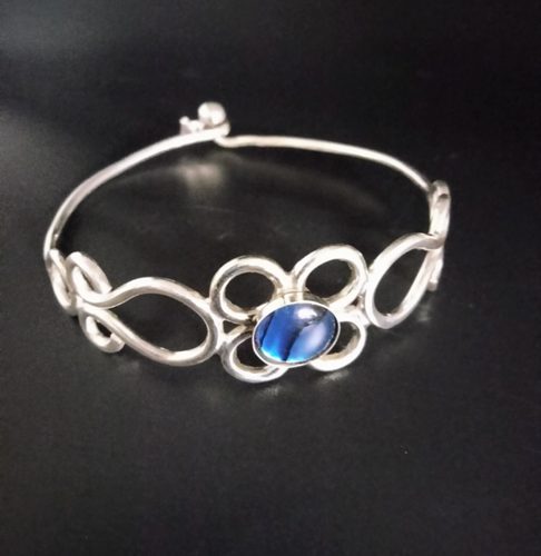 CLASP BRACELET 12MM STONE-STERLING SILVER image 3