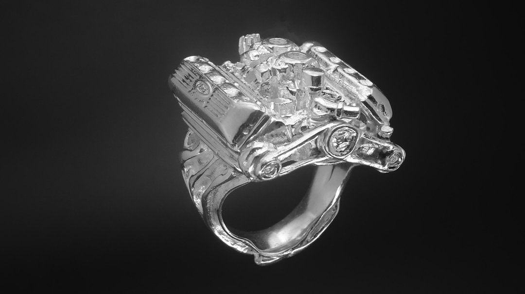 FORD 427 OHC STERLING SILVER-ENGINE RING  2-4’S W/or W/O AIR CLEANER image 0