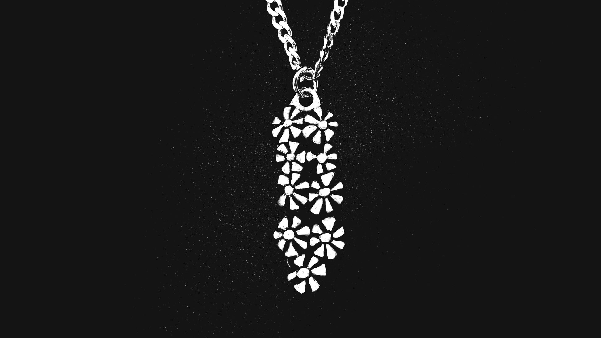 FLOWERS IN A PENDANT - STERLING SILVER image 0