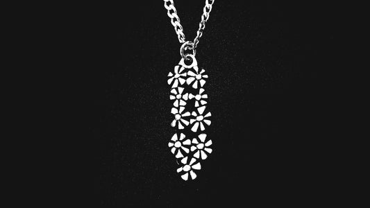 FLOWERS IN A PENDANT - STERLING SILVER image 0