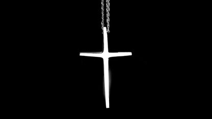 CROSS-TAPERED STERLING SILVER   CROSS SIZE: 3" X 1 7/8" image 0