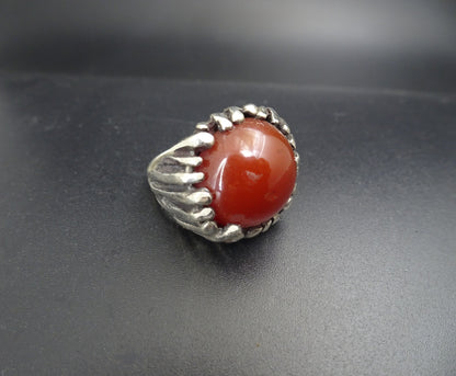 ROUND JADE STONE IN FREE-FORM PRONG SETTING-STERLING SILVER image 1