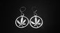 STERLING SILVER CANNABIS LEAF LEVER-BACK EAR RINGS