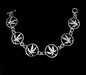 CANNABIS LEAF-CHAIN LINK STERLING SILVER BRACELET