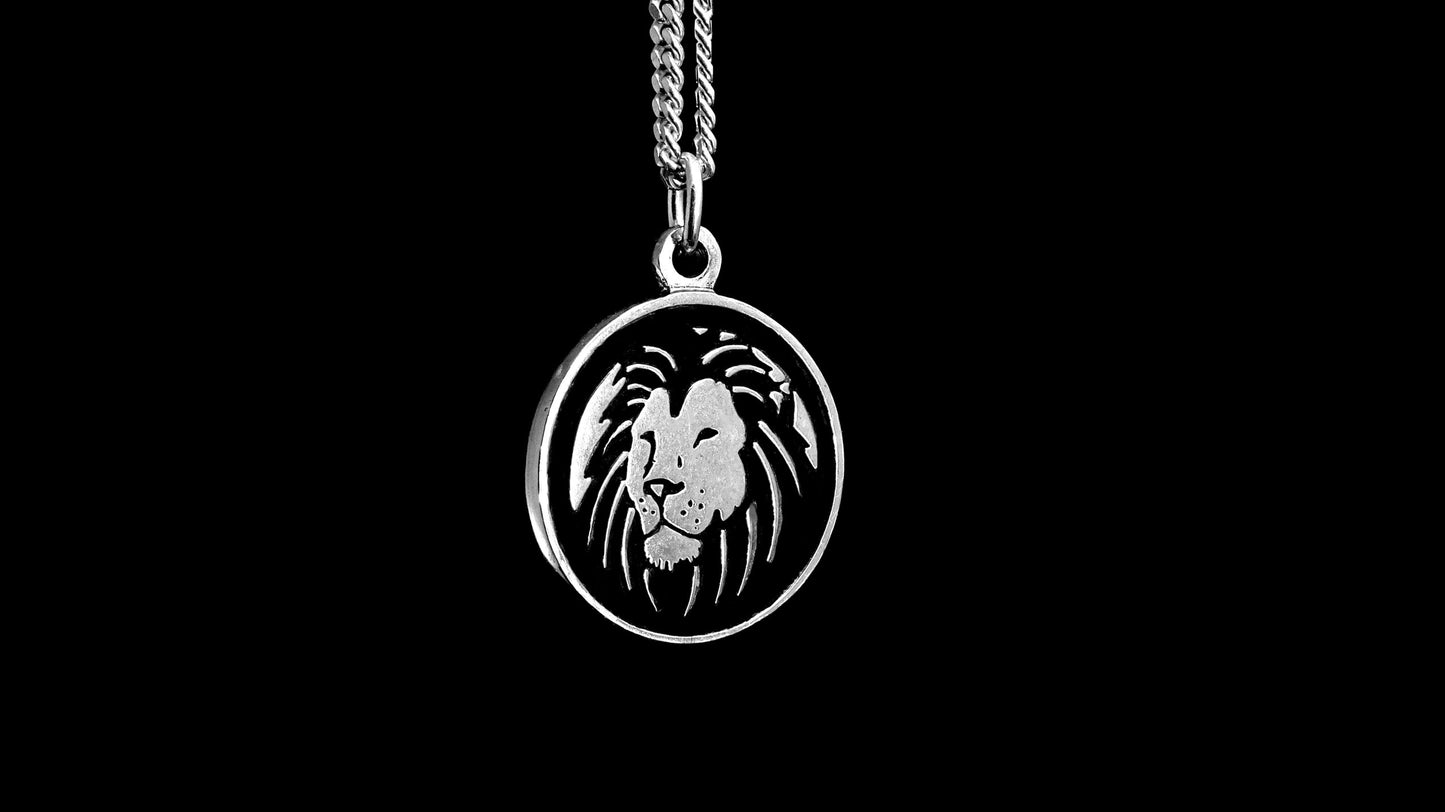 LION HEAD -STERLING SILVER PENDANT image 0