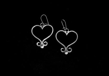 WIRE HEART & BALL PENDANT-STERLING SILVER W/ WIRES image 0