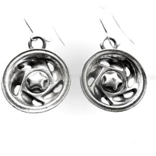MAG WHEEL STERLING SILVER EAR RINGS W/ WIRES(92.5) image 0