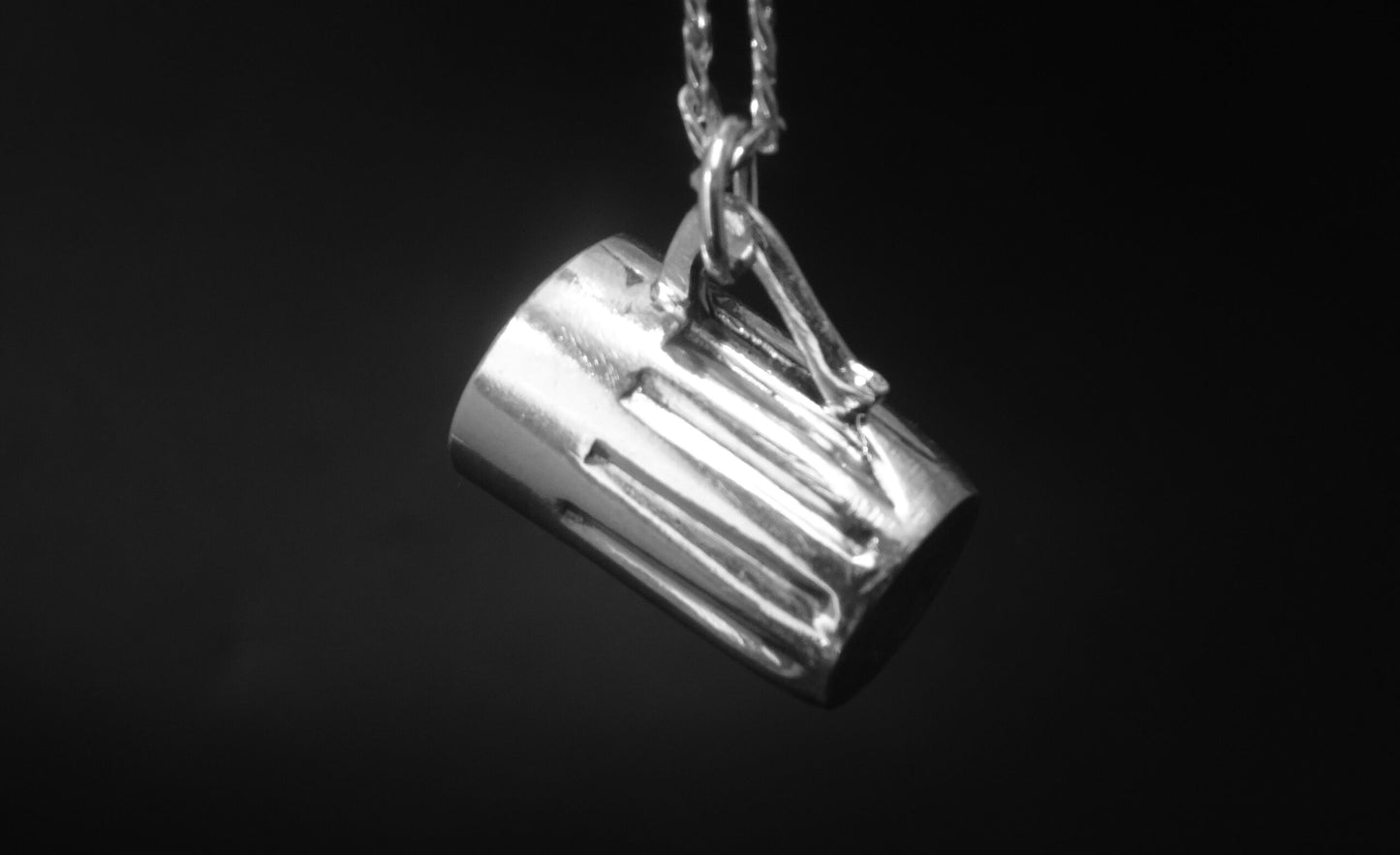 MINI-BEER MUG PENDANT - STERLING SILVER image 0