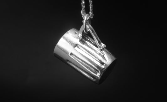 MINI-BEER MUG PENDANT - STERLING SILVER image 0