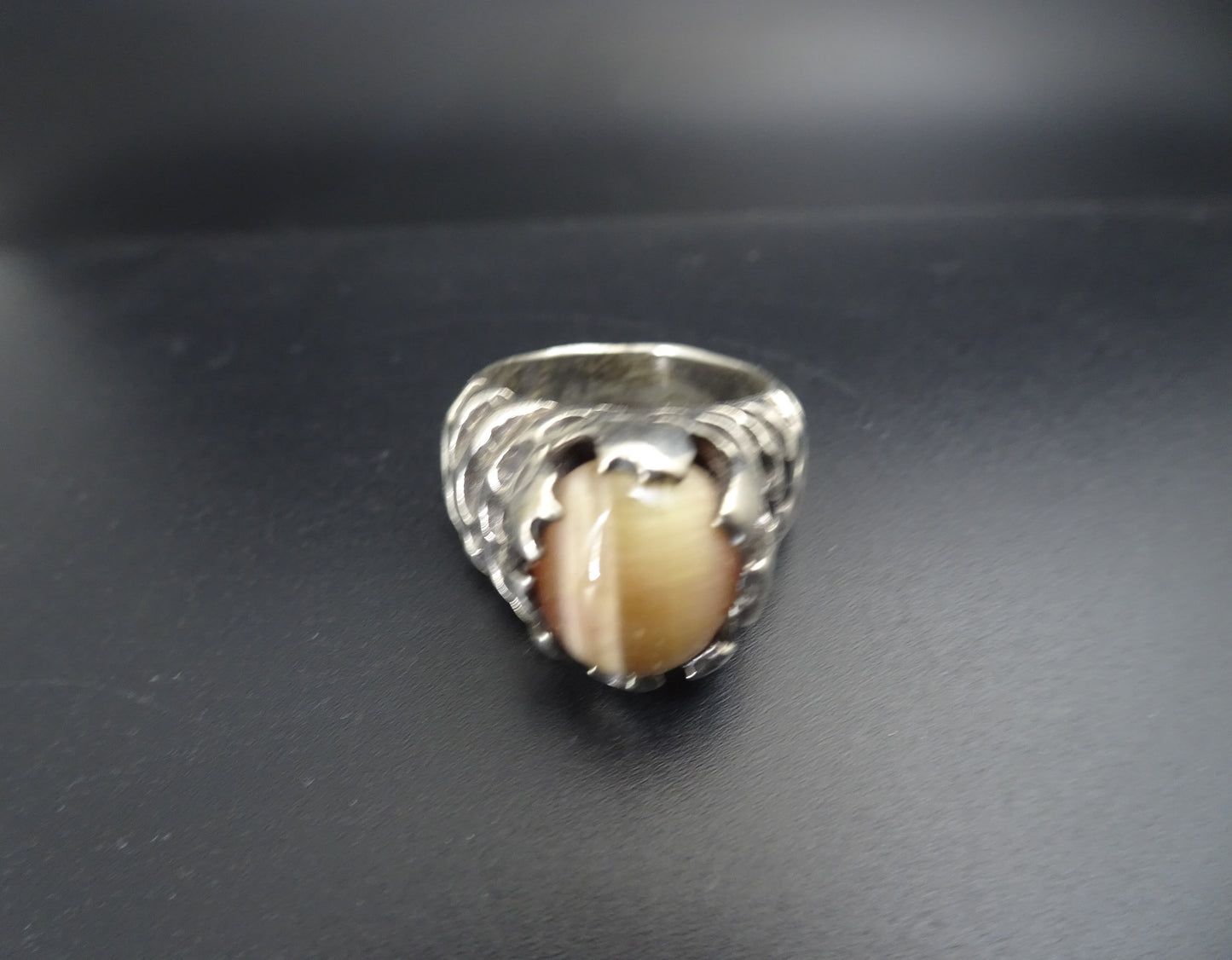GOLDEN TIGER EYE STONE STERLING SILVER RING image 2