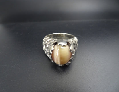 GOLDEN TIGER EYE STONE STERLING SILVER RING image 2