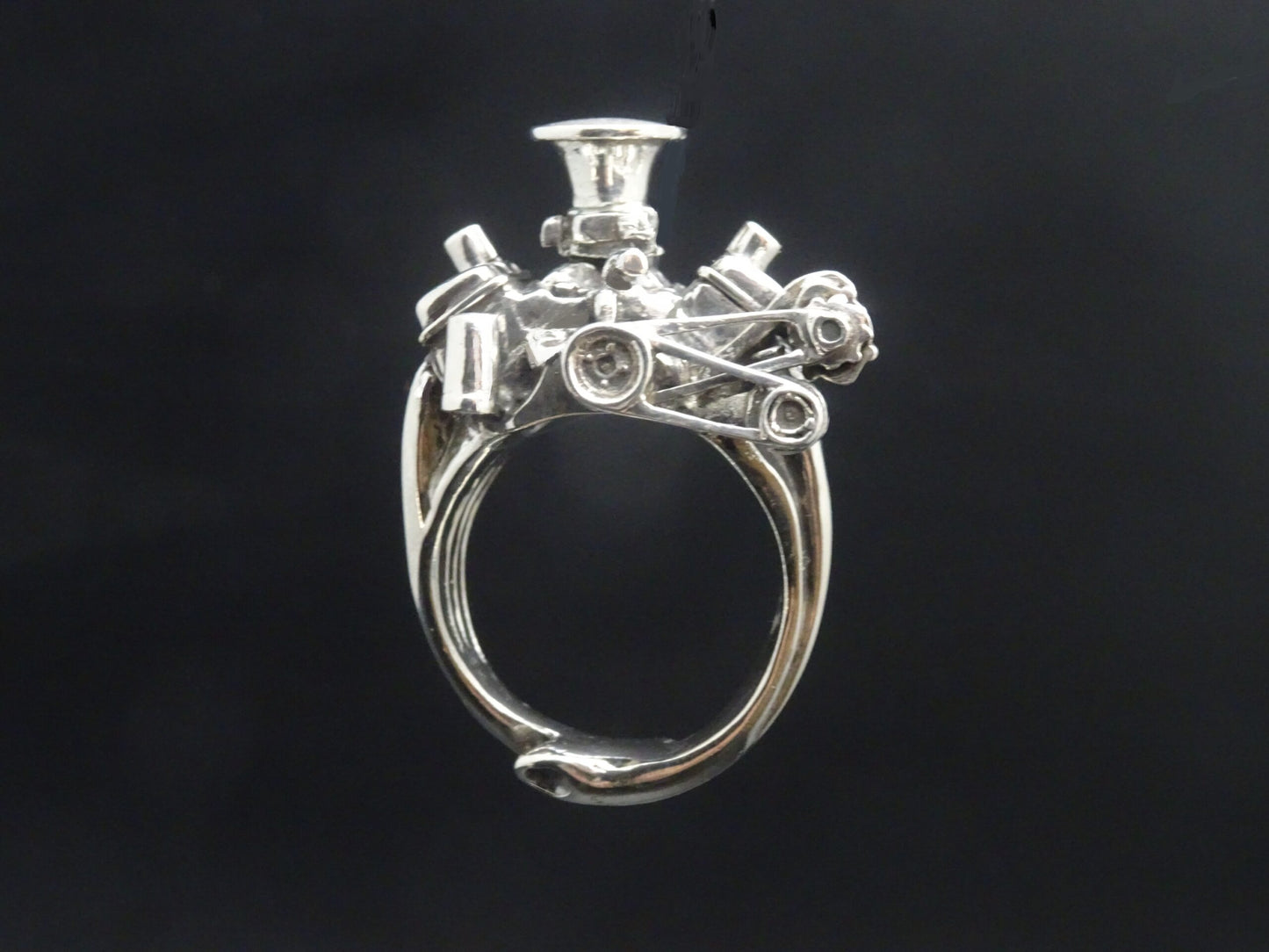 396 BIG BLOCK CHEVY STERLING SILVER ENGINE RING image 1