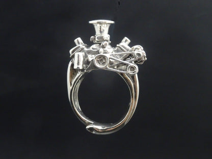 396 BIG BLOCK CHEVY STERLING SILVER ENGINE RING image 1