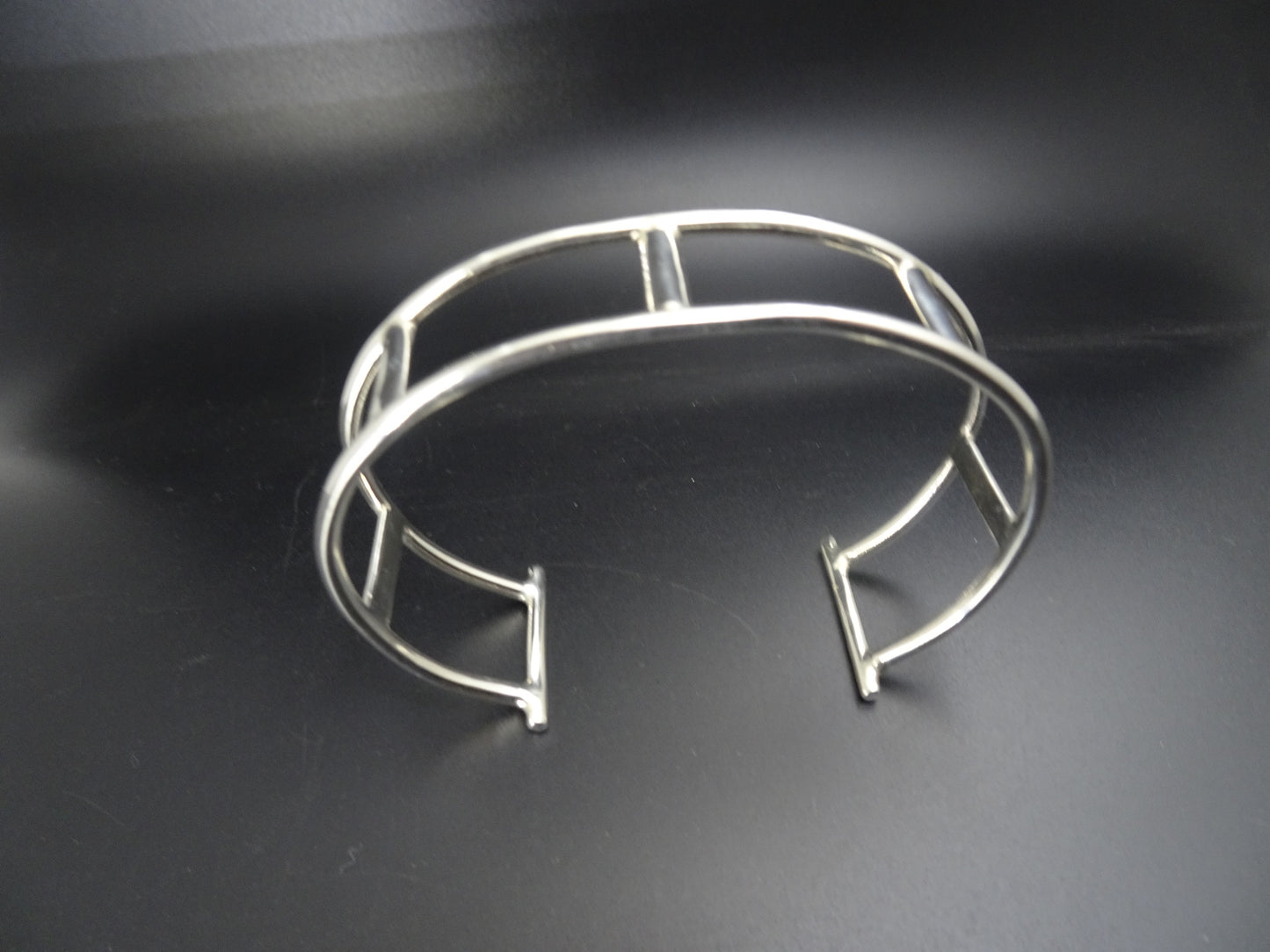 CUFF BRACELET 10GA ROUND WIRE STERLING SILVER image 1