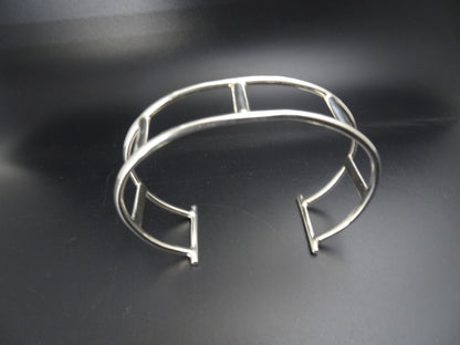 CUFF BRACELET 10GA ROUND WIRE STERLING SILVER image 1