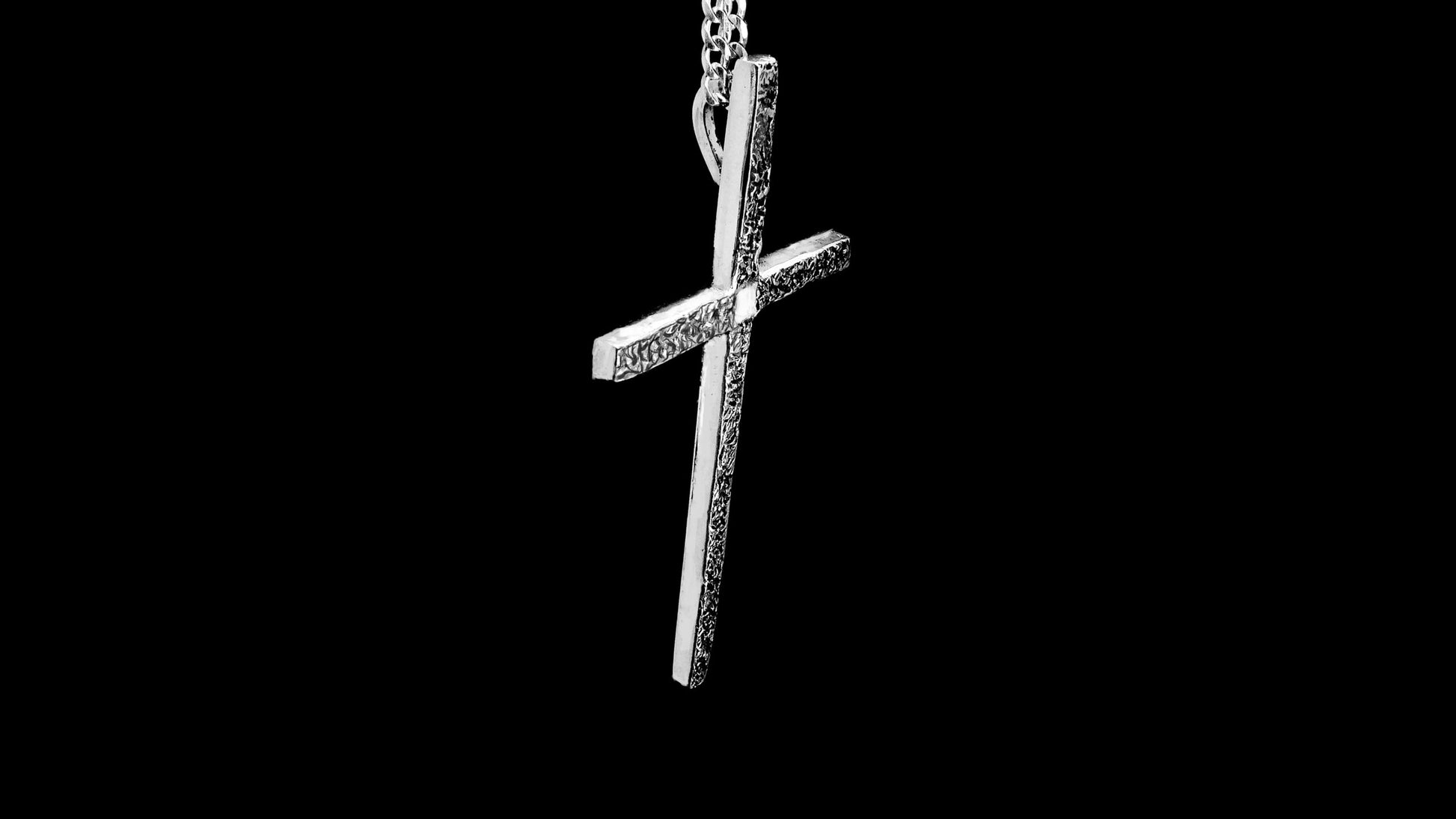CROSS-TEXTURED FRONT- STERLING SILVER image 1