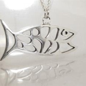 ABSTRACT FISH PENDANT-STERLING SILVER image 0