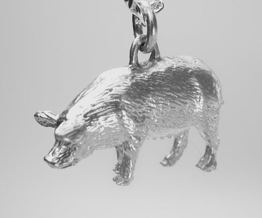 PIG PENDANT-STERLING SILVER image 0