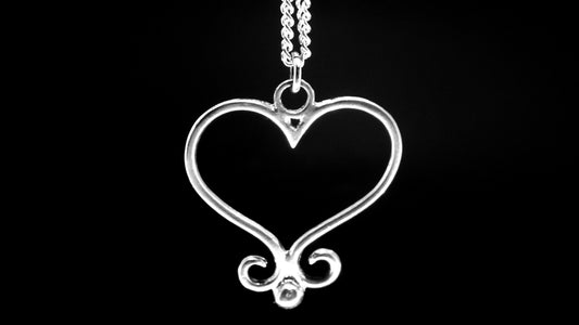 WIRE HEART & BALL PENDANT-STERLING SILVER image 0