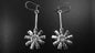 ENGINE FAN STERLING SILVER (92.5) EAR RINGS ON ROUND WIRE ROD (92.5) W/ EAR WIRES image 0