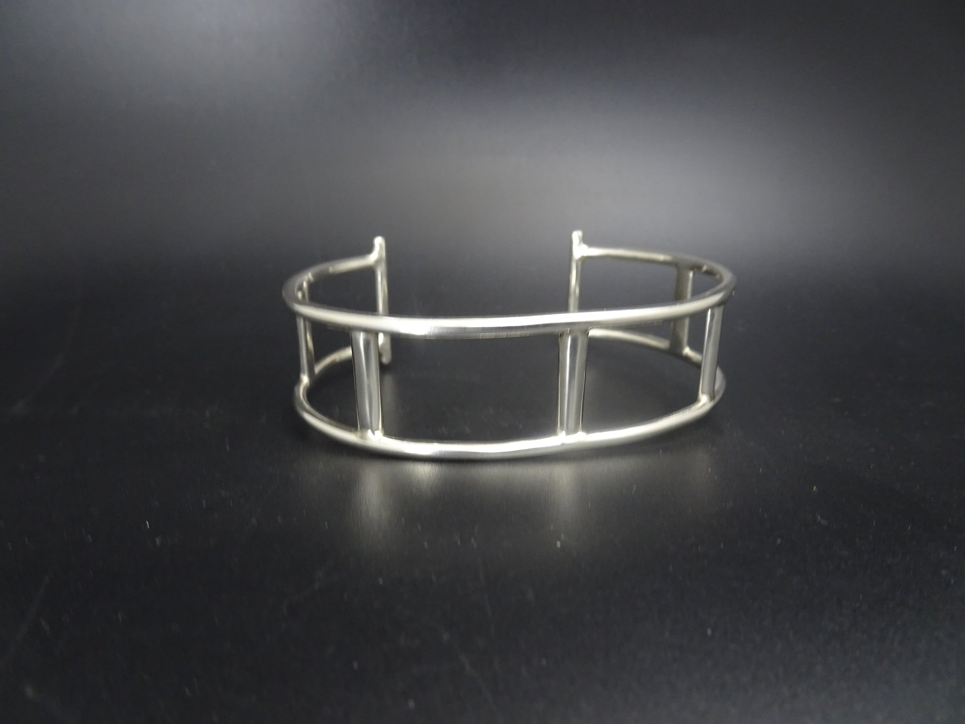 CUFF BRACELET 10GA ROUND WIRE STERLING SILVER image 3
