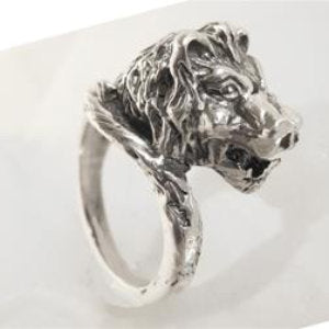 LION HEAD RING-STERLING SILVER image 0