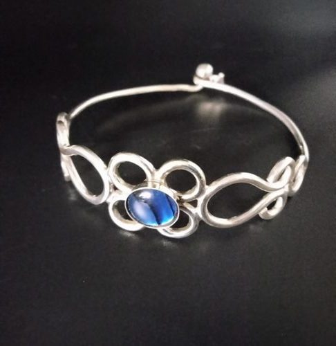 CLASP BRACELET 12MM STONE-STERLING SILVER image 0