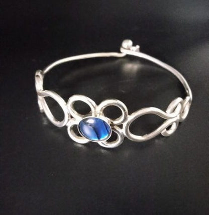 CLASP BRACELET 12MM STONE-STERLING SILVER image 0