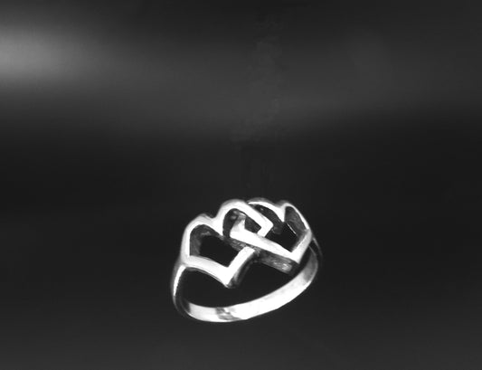 DOUBLE HEART RING-STERLING SILVER image 0
