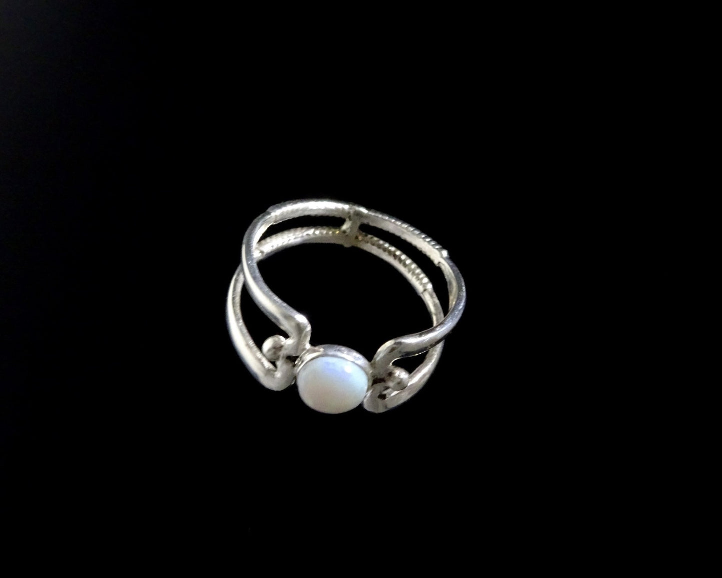 FIELD HOCKEY STICK - STONE RING -STERLING SILVER image 1