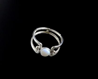 FIELD HOCKEY STICK - STONE RING -STERLING SILVER image 1