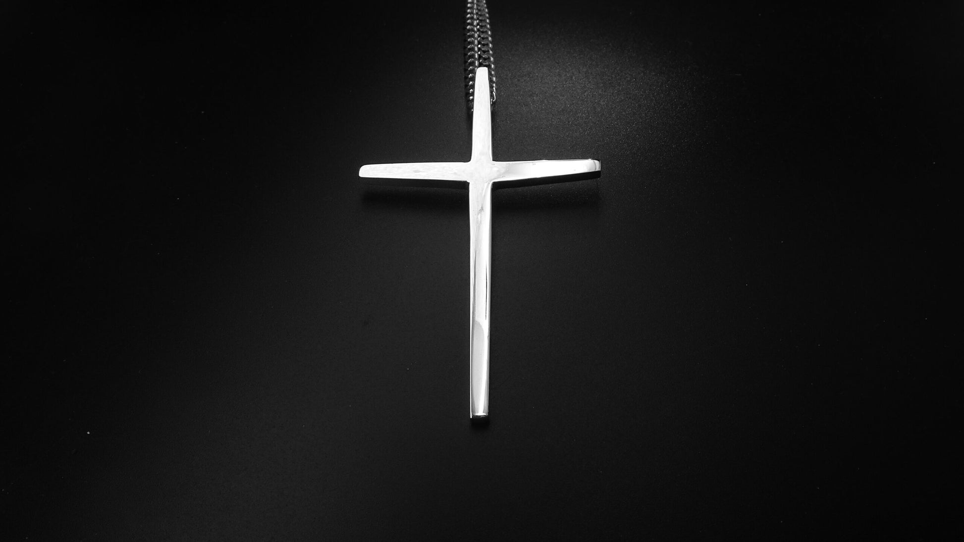 CROSS-TAPERED STERLING SILVER   CROSS SIZE: 3" X 1 7/8" image 2
