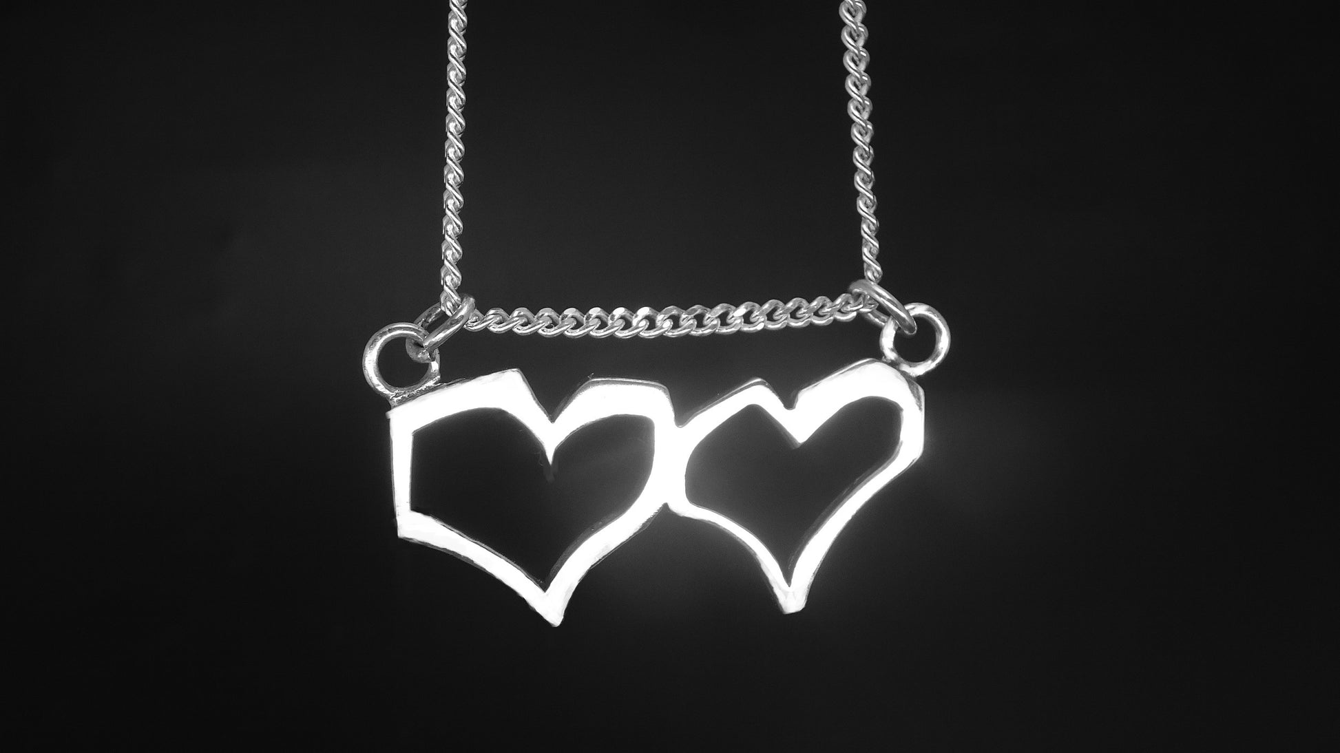 TWO HEART PENDANT-STERLING SILVER image 0