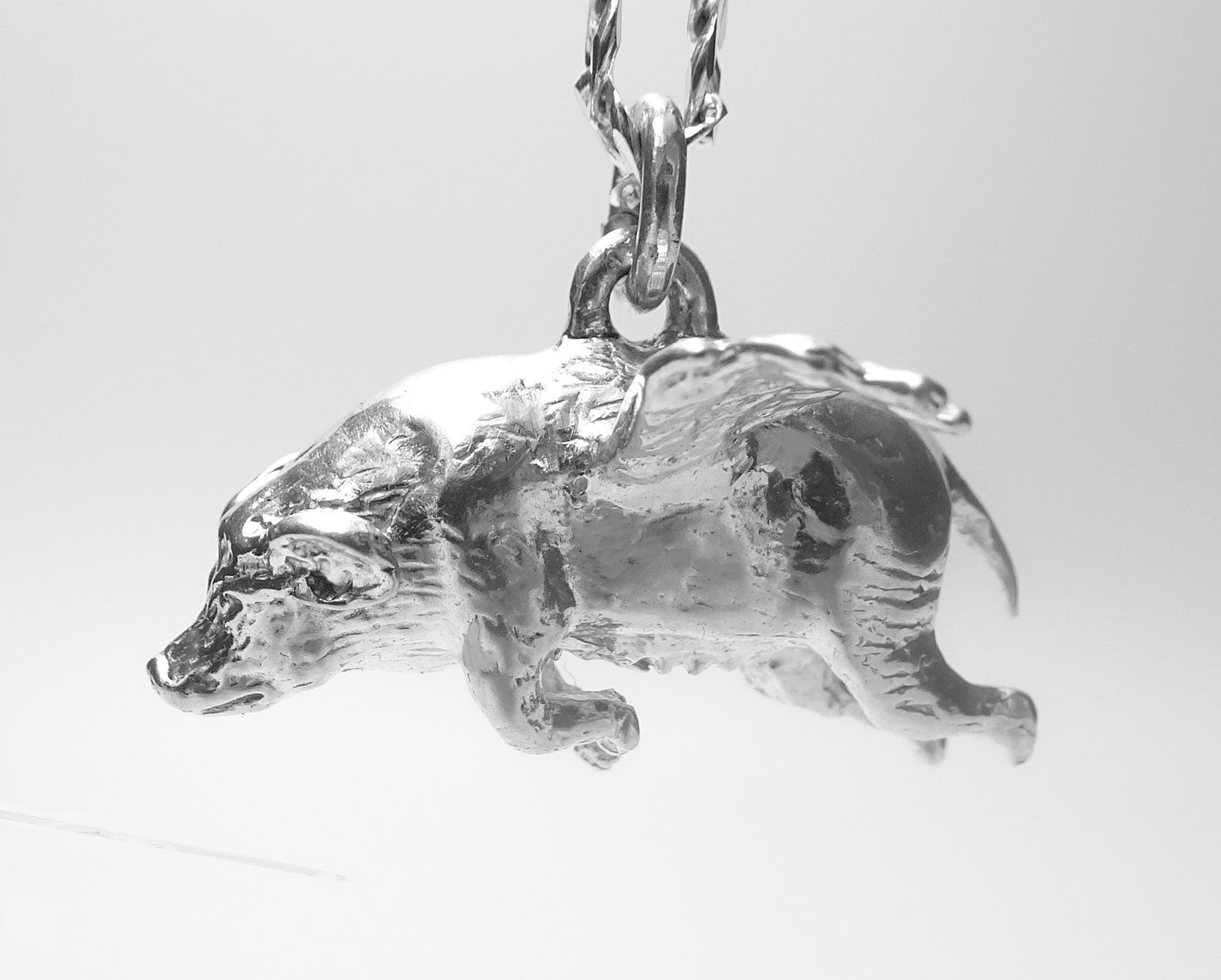 FLYING PIG PENDANT-STERLING SILVER image 1