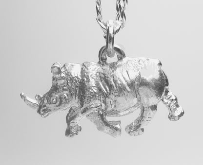 RHINO-STERLING SILVER PENDANT image 1