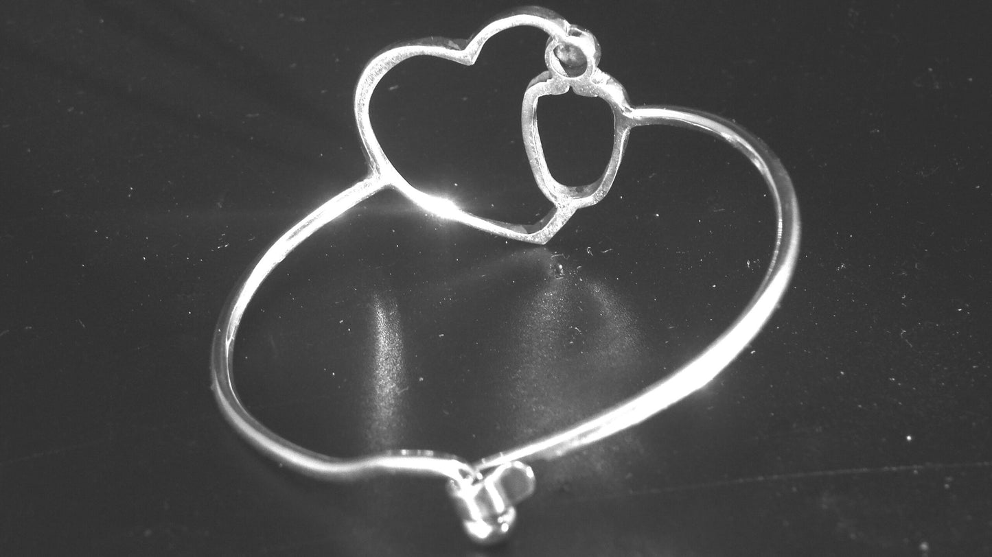 STETHOSCOPE HEART CLASP BRACELET STERLING SILVER image 1