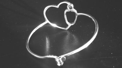 STETHOSCOPE HEART CLASP BRACELET STERLING SILVER image 1