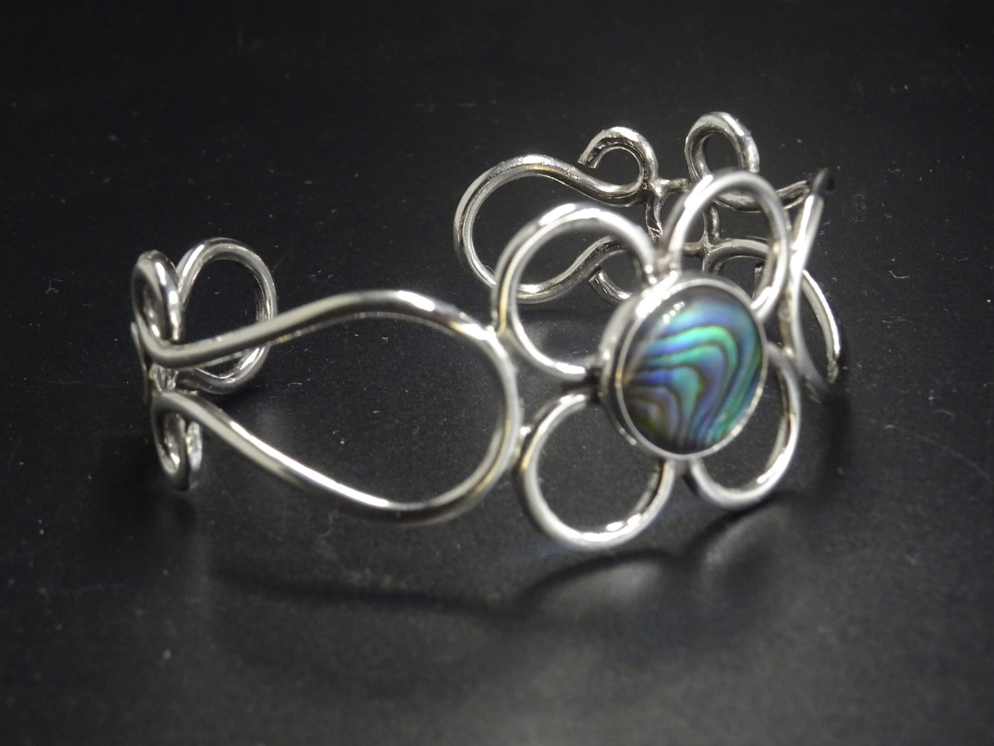 CUFF BRACELET 12MM STONE-STERLING SILVER image 1